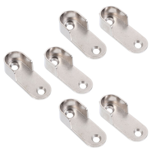 18Pcs Silver Alloy Clothes Pole Holders Rustproof Rod Brackets