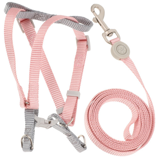 5Sets Small Cat Harness and Leash Pink Stylish Escape Proof Design