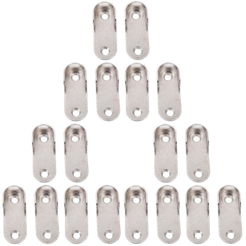 18Pcs Silver Alloy Clothes Pole Holders Rustproof Rod Brackets 2