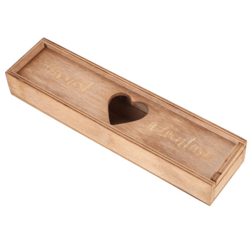 2Pcs Light Brown Wood Pregnancy Test Holder Keepsake Box with Lid 1
