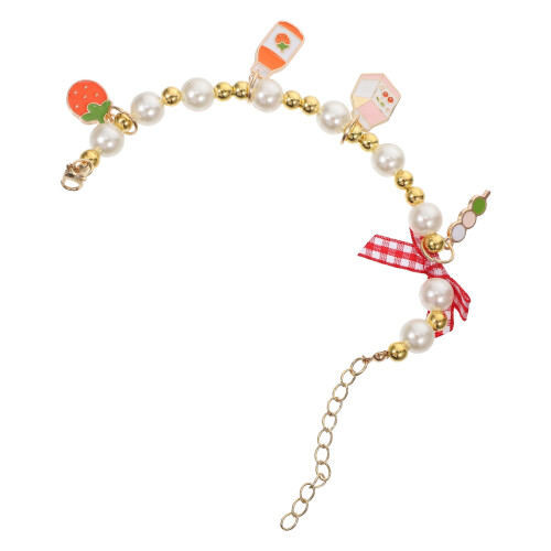2Pcs Small Pet Collars Pearl Design Adjustable Kitten and Puppy Collar