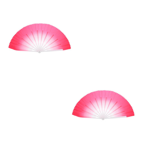 2Pcs Rosy Classic Dancing Fans Foldable Performance Props 2