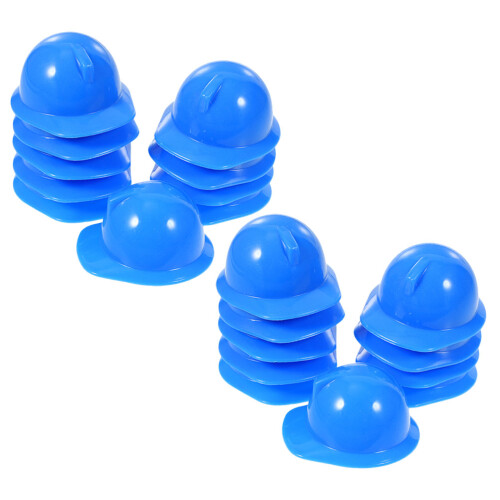 200Pcs Plastic Blue Miniature Construction Doll Hats Multi-Use 1