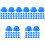200Pcs Plastic Blue Miniature Construction Doll Hats Multi-Use 5