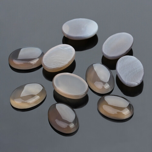 10Pcs Oval Grey Stone Patch Cabochons DIY Jewelry Time Accessories 2