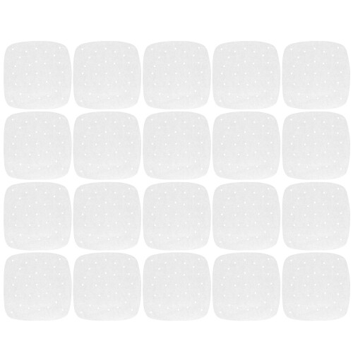 800Pcs White Perforated Wood Pulp Paper Steamer Mats