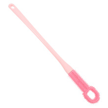 3Pcs Long Handle Pink Silicone Foot Scrubber Soft Bristles Toe Cleaner