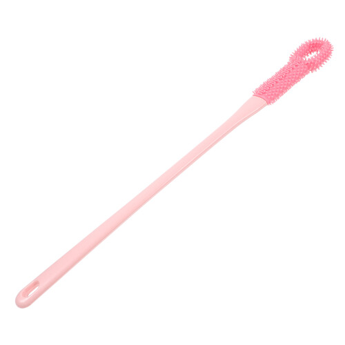 3Pcs Long Handle Pink Silicone Foot Scrubber Soft Bristles Toe Cleaner 2