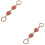 2Pcs Red Zinc Alloy Bag Chain Strap Extender Durable Decorative Chains 8