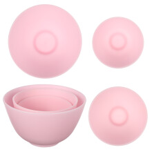 15Pcs Pink Silicone DIY Mask Mixing Bowls for Facial Haircare Storage