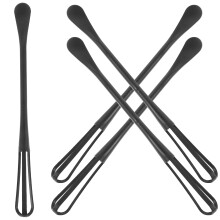 20Pcs Double-Sided Black Egg Whisk Spoon Plastic Baking Tools