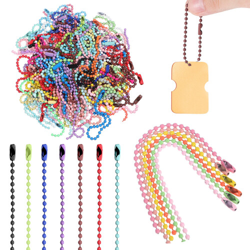 400Pcs Strong Iron Dog Tag Chains Beaded Chains for Decoration Crafts 2