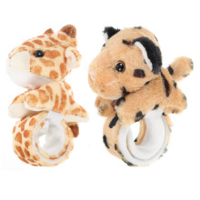 4Pcs Soft Plush Animal Snap Bands Kids Party Favors Classroom Prize