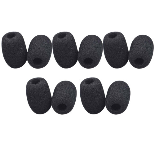 40Pcs Mini Black Mic Covers Sponge Windscreens for Lapel Headset Mics 1