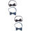 4Pcs Pre-Tied Adjustable Kids Bow Ties Polyester Multi- 7