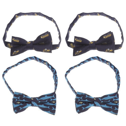 4Pcs Pre-Tied Adjustable Kids Bow Ties Polyester Multi- 1