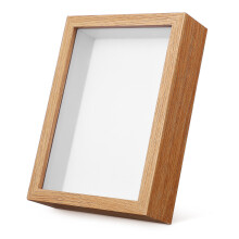 2Pcs Wooden Keepsake Box Flower Pressed Frame Khaki Display Holder