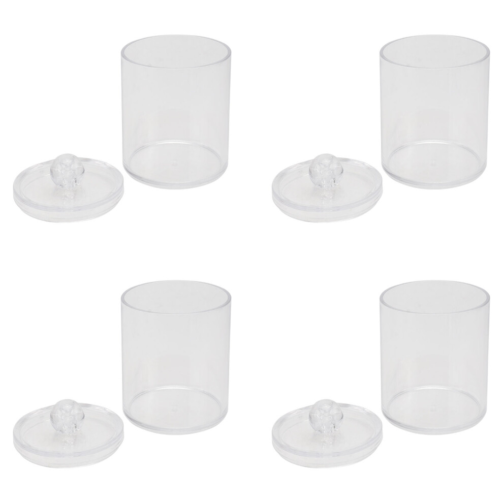 Happyyami 4Pcs Clear Cosmetic Storage Box Plastic Container With Lid For Makeup