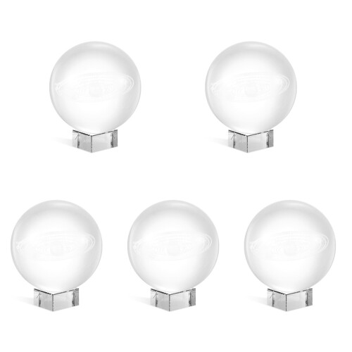 5Pcs Clear Crystal Balls 3D System Model for Home Decor 1