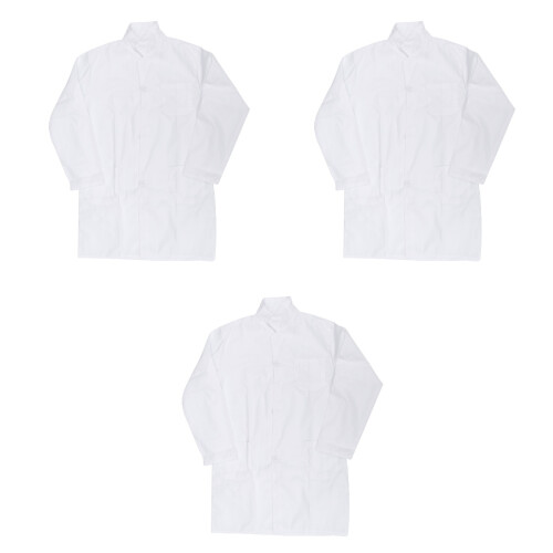 3Pcs Cotton Kids White Coats Simple Cosplay Uniform 2