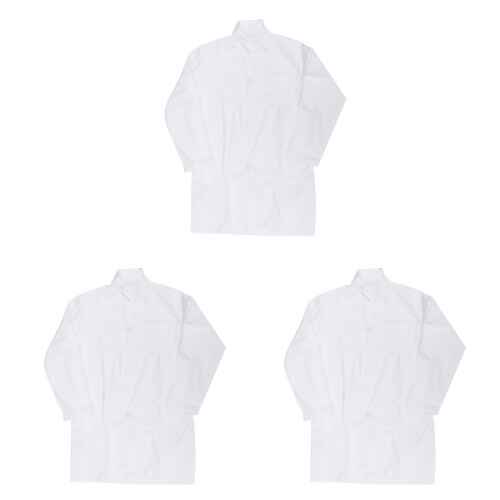 3Pcs Cotton Kids White Coats Simple Cosplay Uniform 1