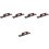 5Pcs Shuffleboard Table Accessories Dark Red Brush Wood and Polyester 6