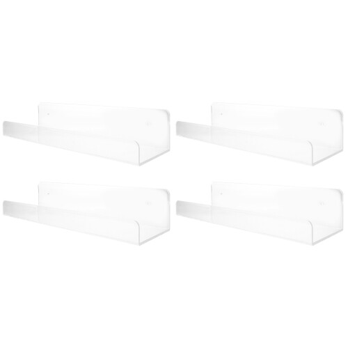 4Pcs Wall Mounted Acrylic Rack Transparent Storage Shelf 1