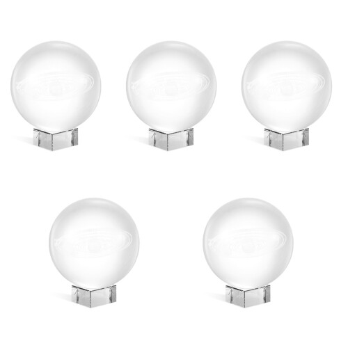 5Pcs Clear Crystal Balls 3D System Model for Home Decor 2