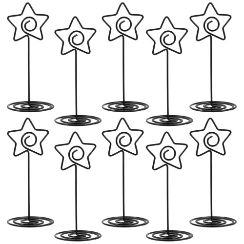 20Pcs Black Metal Table Number Stands Multipurpose Photo Holders