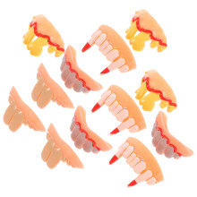 24Pcs Rubber Halloween Teeth Fake Dentures for Cosplay and Party Decor