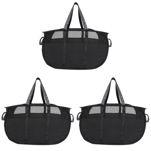 3Pcs Collapsible Laundry Hamper Black Storage Basket 2