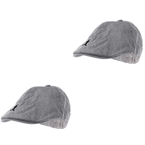 2Pcs Beret Hat for Kids Grey Rabbit Design Soft Washable Comfortable 2