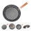2Pcs Black Non-Stick Pizza Baking Pan Folding Handle Bbq Tray 6