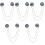 5Pcs Assorted Color Evil Eye Brooch Chain Pins for Sweaters Scarves 3