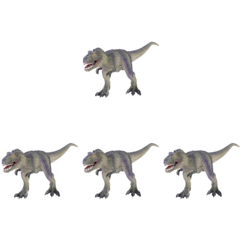 4Pcs Educational Dinosaur Toys Green Plastic Simulation Animal Statues 1