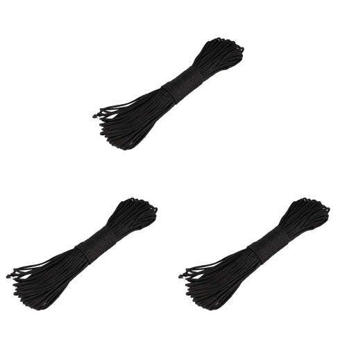 3Pcs Black Core Paracord Reliable Camping Hiking Rope 1