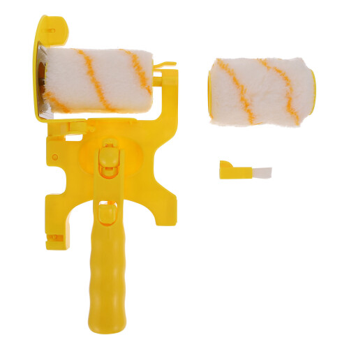 5Sets Paint Roller Wall Brush Kit Yellow for Home Surface Painting