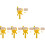 5Sets Paint Roller Wall Brush Kit Yellow for Home Surface Painting 5