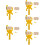 5Sets Paint Roller Wall Brush Kit Yellow for Home Surface Painting 10
