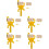 5Sets Paint Roller Wall Brush Kit Yellow for Home Surface Painting 6