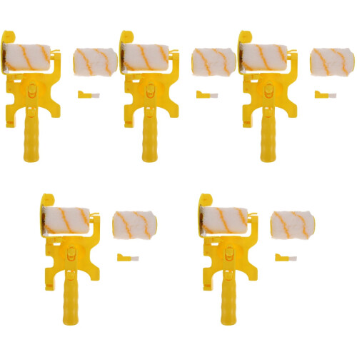 5Sets Paint Roller Wall Brush Kit Yellow for Home Surface Painting 2