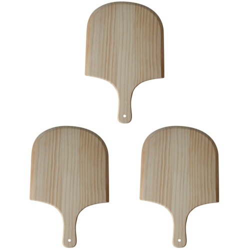3Pcs Kitchen Pizza Peel Set Beige Wooden Paddle for Artisan Baking Use 1