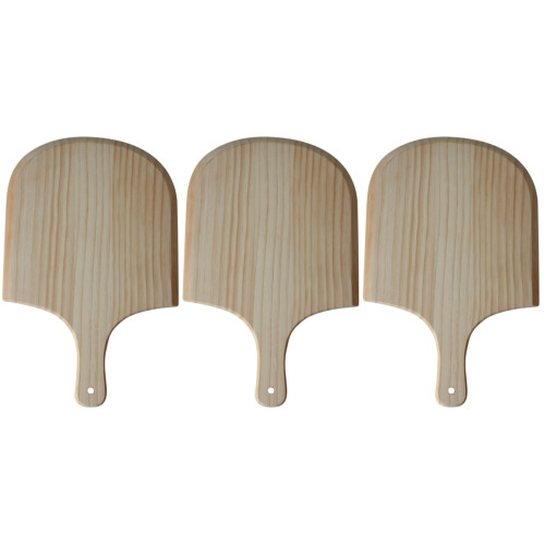 3Pcs Kitchen Pizza Peel Set Beige Wooden Paddle for Artisan Baking Use 2