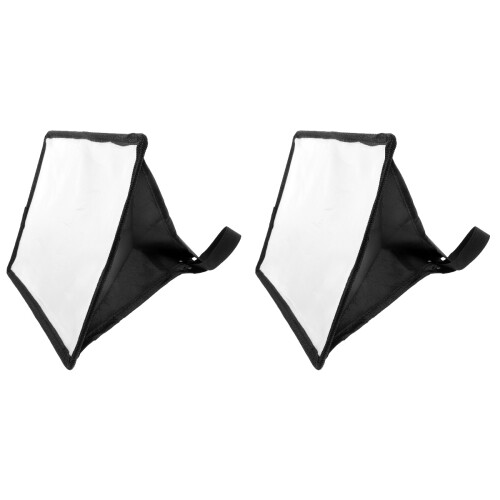 2Pcs Portable Black Camera Flash Diffuser Softbox for Video Lighting 2