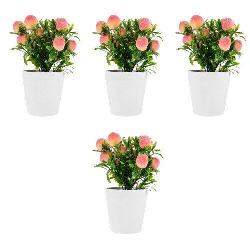 4Pcs Plastic Artificial Fruit Tree Potted Bonsai Colorful Indoor Decor 2
