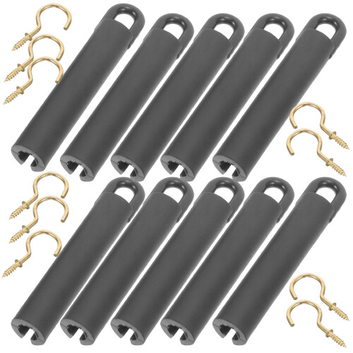 20Sets Multi-Functional Pool Cue Hanger Black Plastic Metal Organizer 2