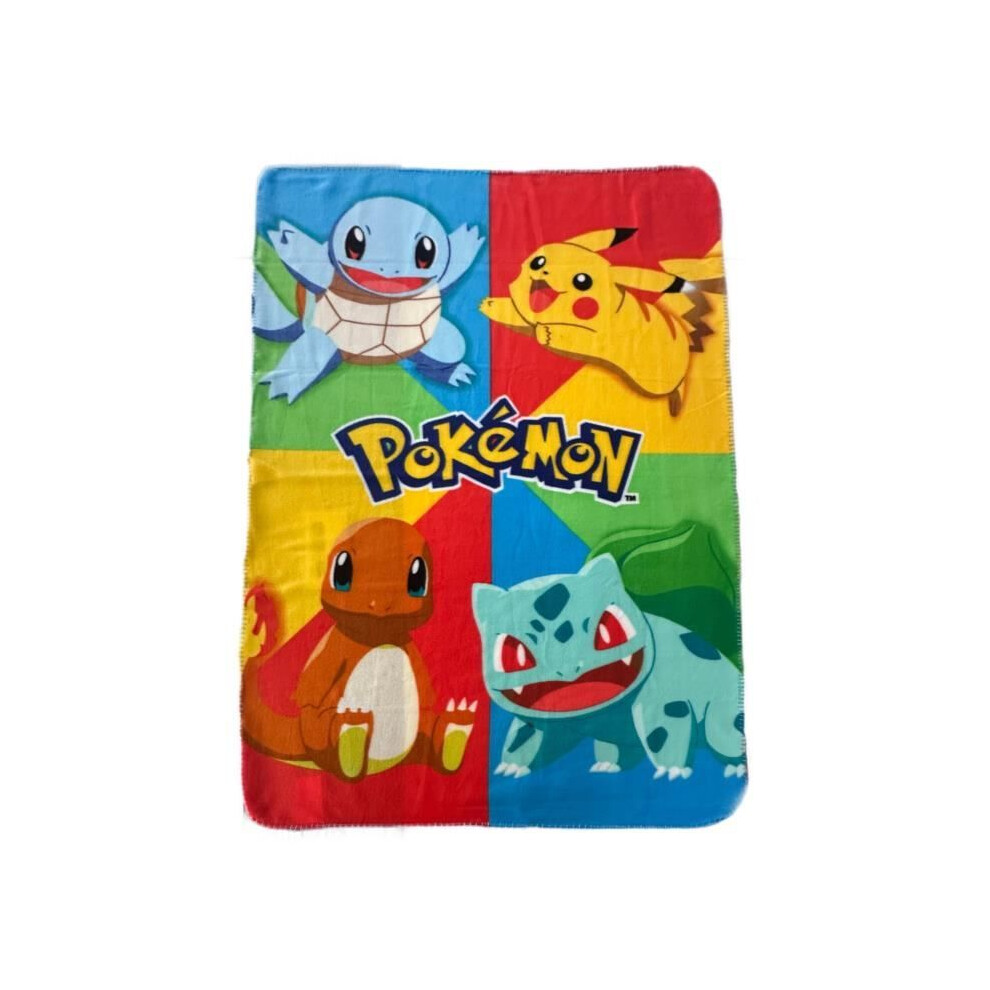 Pokémon Plaid - Pokemon - Starter And Pikachu - 100 X 140 Cm