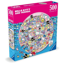 Puzzle rund 500 p Ein Strudel der Sanftheit / Hello Kitty