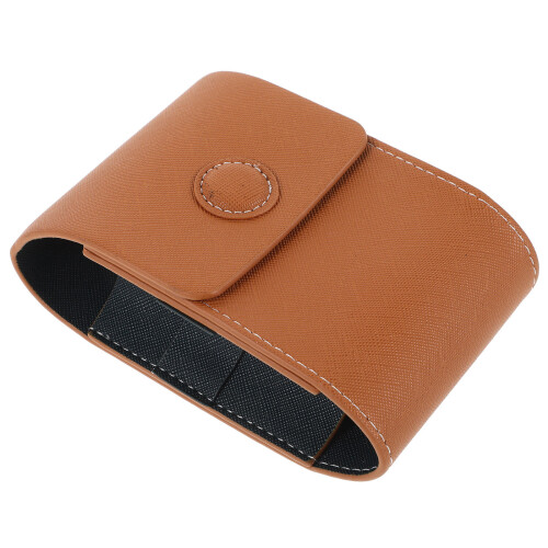 2Pcs Brown PU Protective Rangefinder Pouch for Outdoor Golfing Use 1