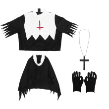 2Sets Zwart Polyester Halloween Vrouwen Party Cosplay Outfit
